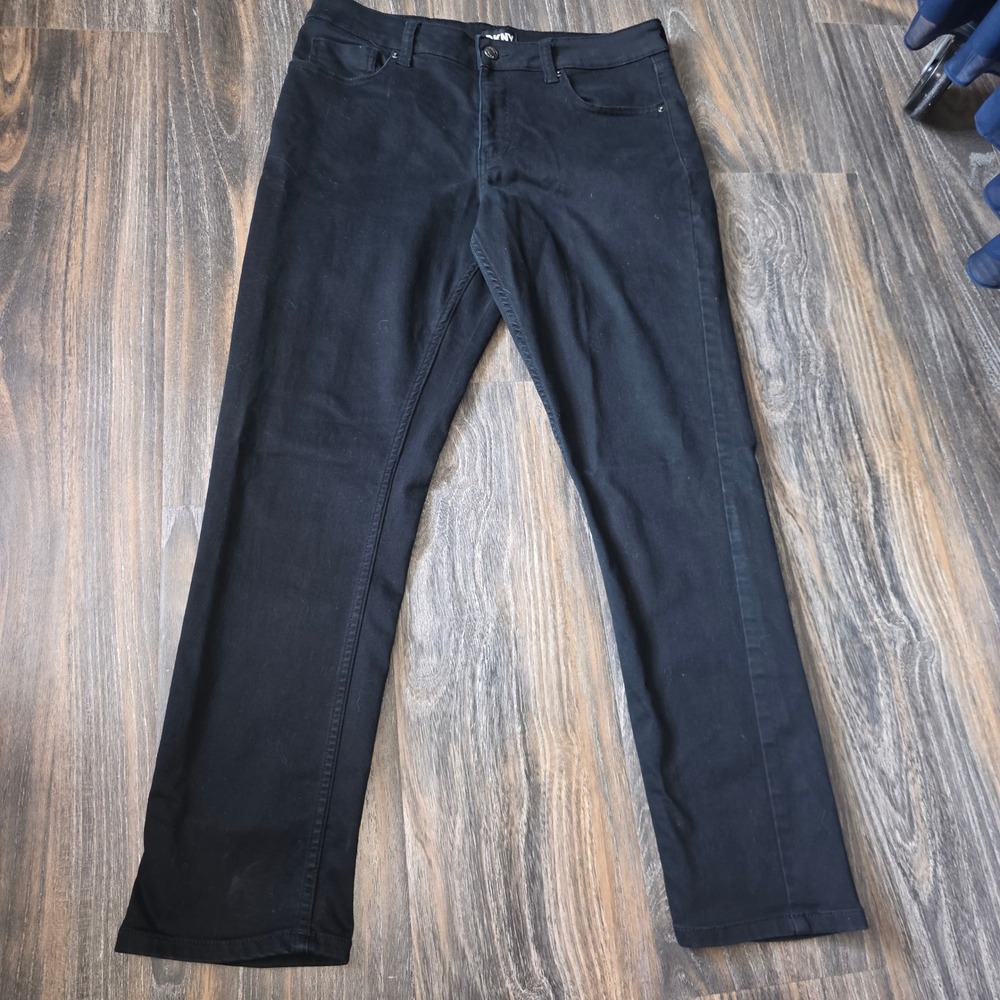 DKNY Stanton Slim Fit Black Pants Womens W32 L30 Stretch Cotton Blend